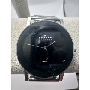 Skagen Steel 39LSSB‎ New Battery 32MM 8" Stainless Mesh Band Ultra Slim C63